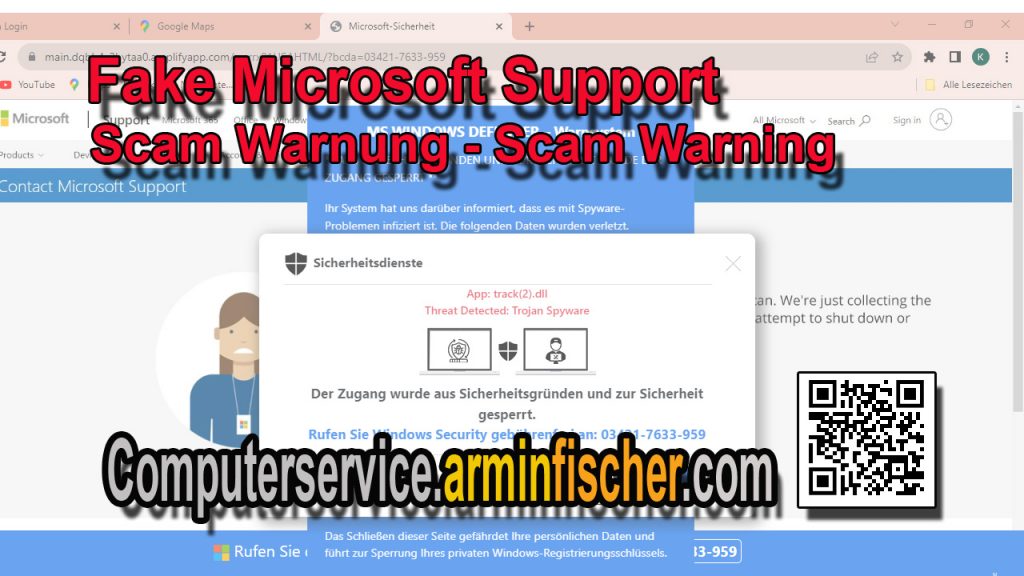 Fake Microsoft Support Scam . Computerservice.arminfischer.com 