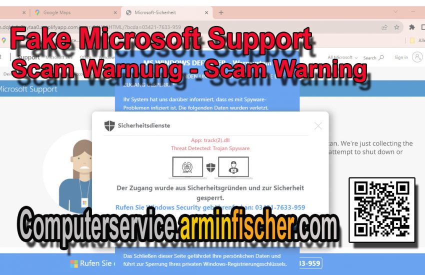 Fake Microsoft Support Scam . Computerservice.arminfischer.com