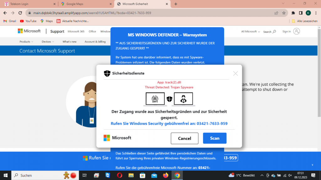 Fake Microsoft Support Scam 
