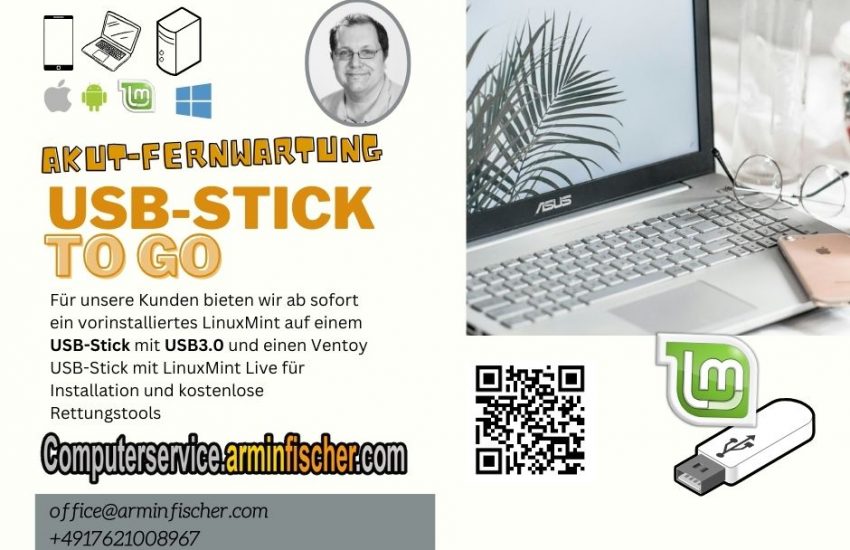 Computerservice.arminfischer.com AKUT-FERNWARTUNG USB-Stick To Go Set mit 2 USB-Sticks